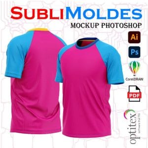 MOCKUP Camiseta Raglan Cuello Redondo