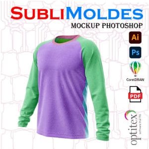 MOCKUP Camiseta Raglan Cuello Redondo
