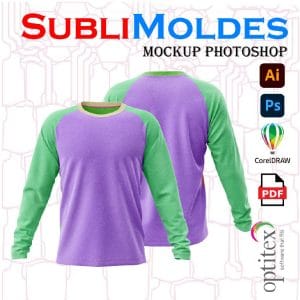 MOCKUP Camiseta Raglan Cuello Redondo
