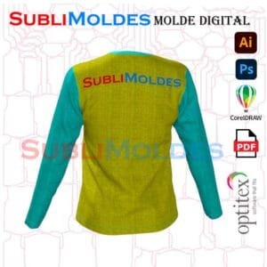 Molde Camiseta Dama Cuello V Manga Larga