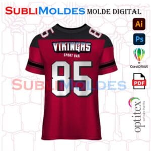 Molde Digital Camiseta Futbol Vikingos
