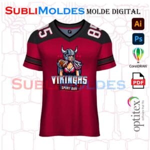 Molde Digital Camiseta Futbol Vikingos