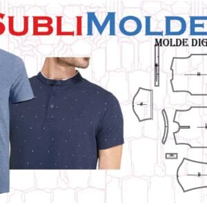 Molde Camiseta Cuello Mao Manga larga y corta
