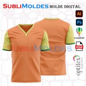 Molde Camiseta Cuello V Perilla