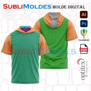 Molde Camiseta Capucha Normal