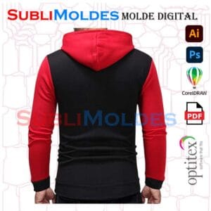 Molde Sudadera Cortes Cuello Capucha