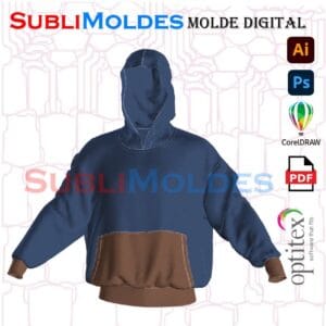 Molde Sudadera Boxy Fit Basica