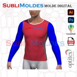 Molde Jersey Ciclismo Sin Cierre Manga Larga CLC47