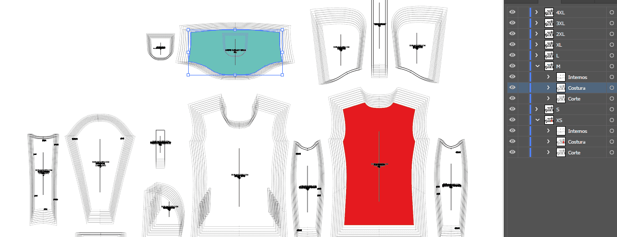 Digital Sewing Patterns for illustrator dxf-ai