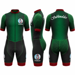 Patrones Digitales 1 Maillot ciclista tridimensional Verde y granate
