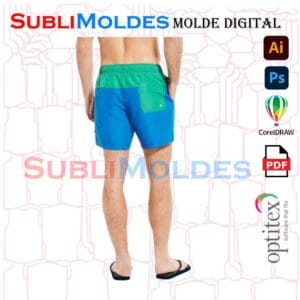 Molde Short Bañador Bolsillo Malla