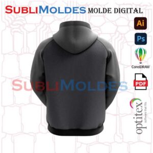 Molde Sudadera Hoddie Raglan