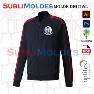 Molde Campera Cuello Rib Raglan