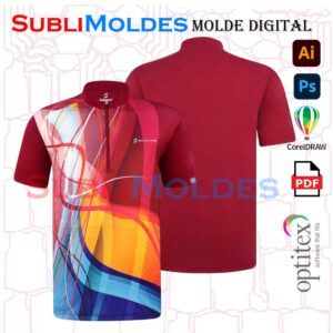 Molde Digital GRATIS camiseta cuello Alto Dama