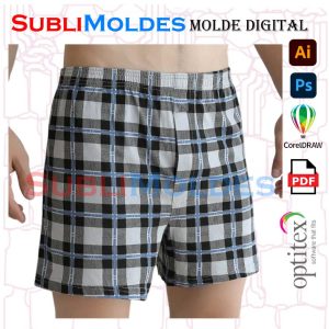 Molde Pantaloncillo Boxer Tela plana