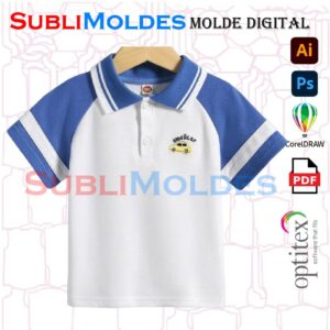 Patrón de Costura Polo Escolar Manga Raglán