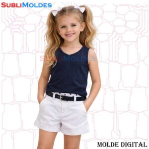 Molde Digital GRATIS Short Niña