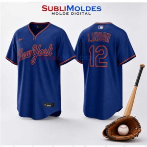 Molde Camiseta Baseball Deportiva Cuello V Hombre
