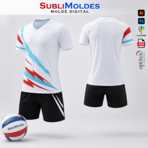 Molde Conjunto Volleyball Camiseta y Short Deportivo