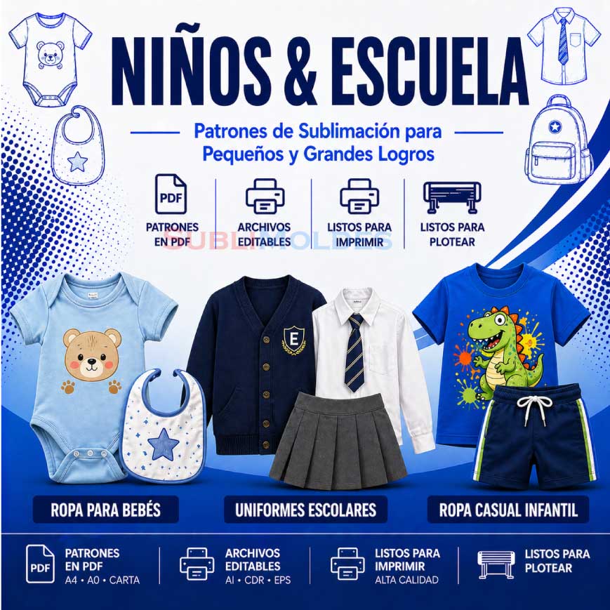 PATRONES DE COSTURA NIÑOS-Y-ESCUELA