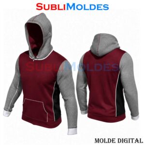 Patrones Digitales 2 Molde Sudadera Canguro Slim con Costados
