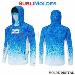 Patrones Digitales 1 Molde Camiseta de Pesca con Capucha