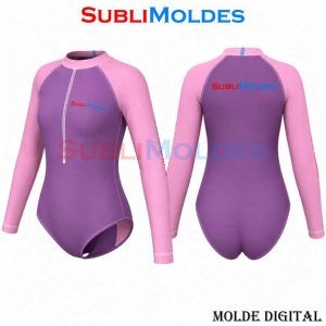 Patrones Digitales 1 Molde Enterizo Natación Raglan Niñas
