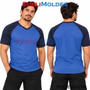 Patrones Digitales 3 Molde Camiseta Básica Raglan Cuello V