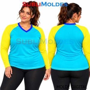 Women's Raglan V-Neck Long Sleeve T-Shirt Sewing Pattern