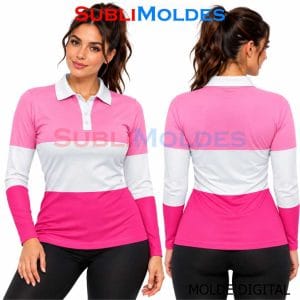 Patrones Digitales 5 Women's Long Sleeve Polo Shirt Sewing Pattern