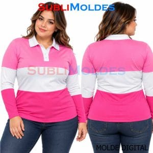 Patrones Digitales 6 Women's Long Sleeve Polo Shirt Sewing Pattern