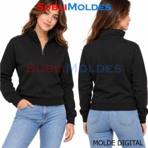 High Collar Quarter Zip Sweatshirt Sewing Pattern