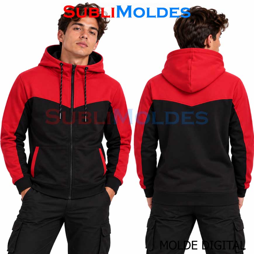 Molde Sudadera Cortes Cuello Capucha