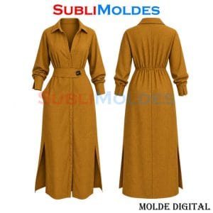 Patrones Digitales 2 Molde Vestido Dama Largo Manga Larga
