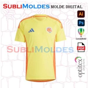 Colombia 2024 Soccer Jersey Sewing Pattern with Real Panels