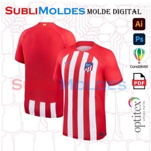 Patrones Digitales 4 Molde Camiseta Atlético Madrid Local